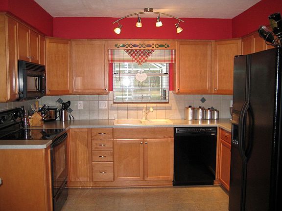 Kitchen with maple cabinets
