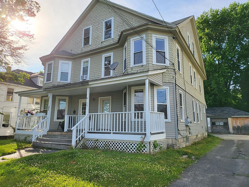 Sunset behind the trees. The rental side is on the right.