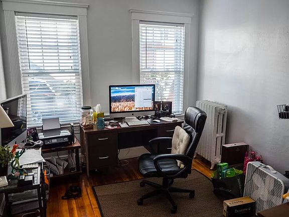This is how the room was set up once as an office - gets nice light.
