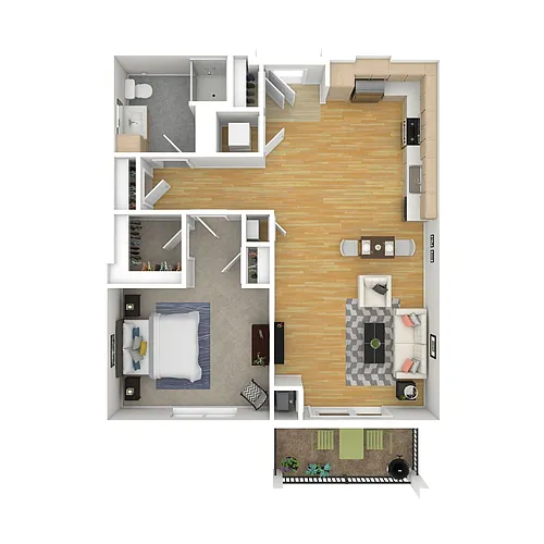 Floor plan 1C One Bedroom