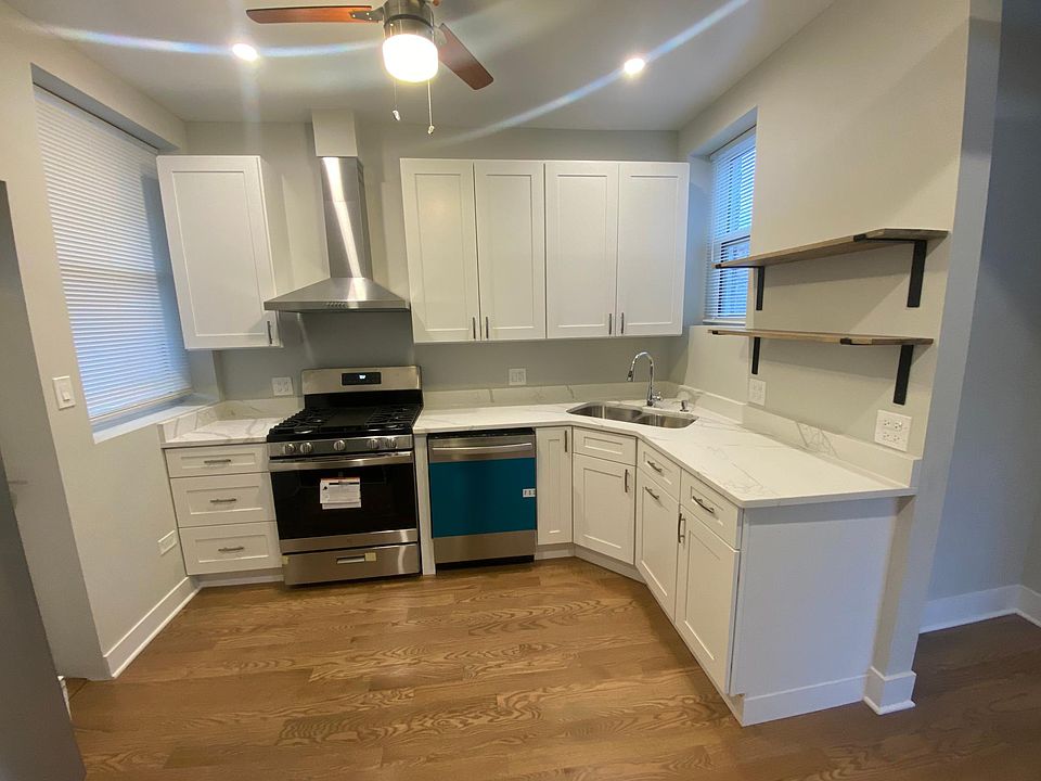 Kitchen with new stainless steel appliances
