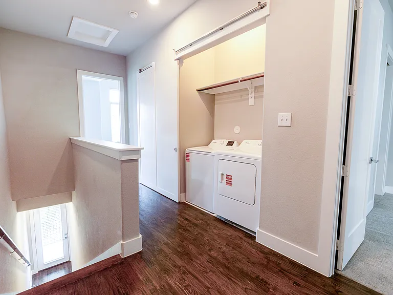 3rd Floor Hallway With Brand New Washer and Dryer