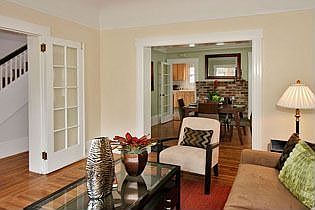Living room opens to dining room