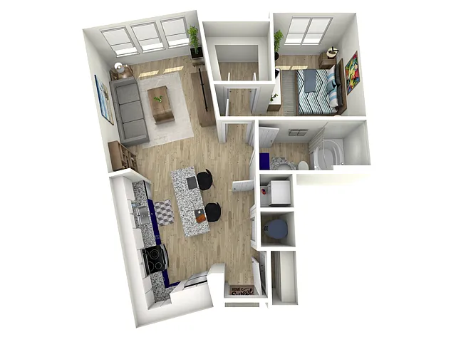 Floor plan 1 Bed, 1 Bath