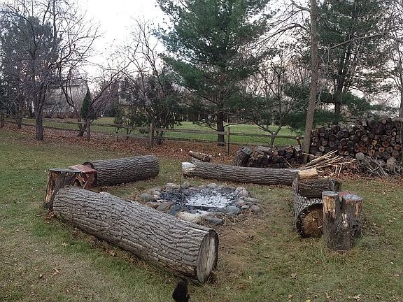 Firepit in backyard