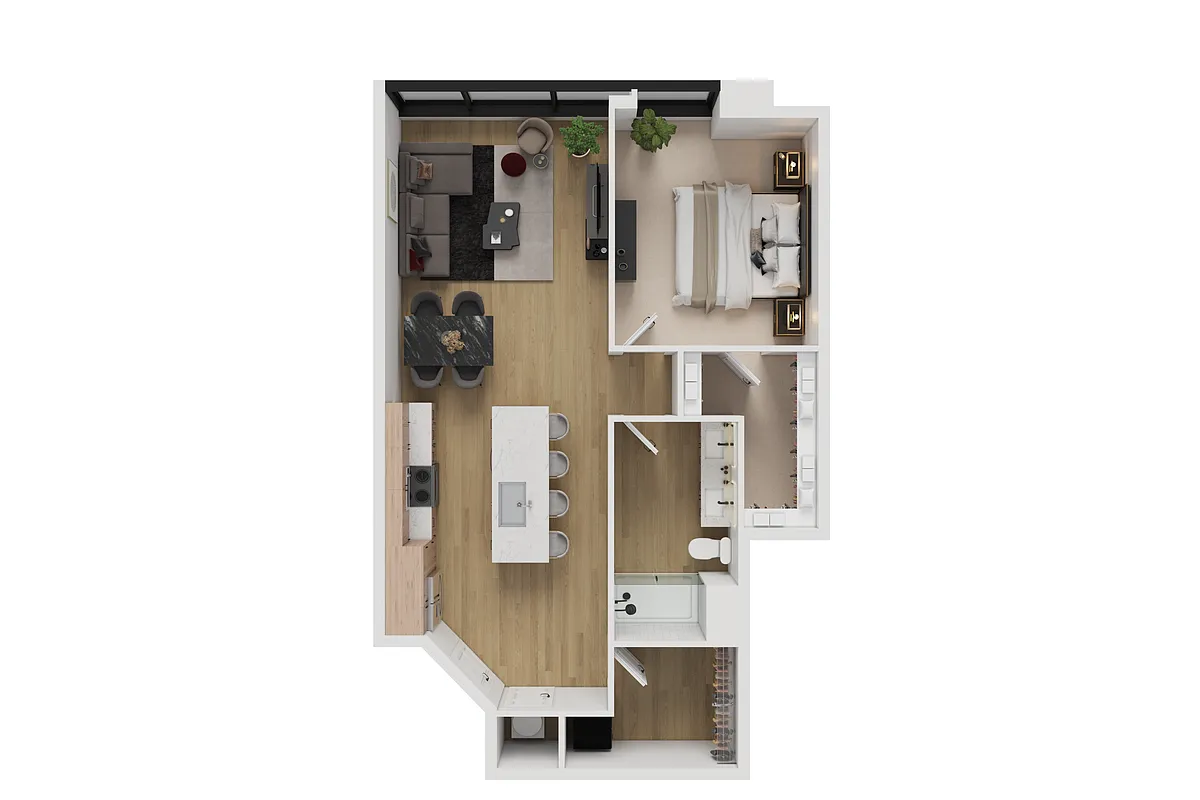 Floor plan 1 Bedroom Apartment