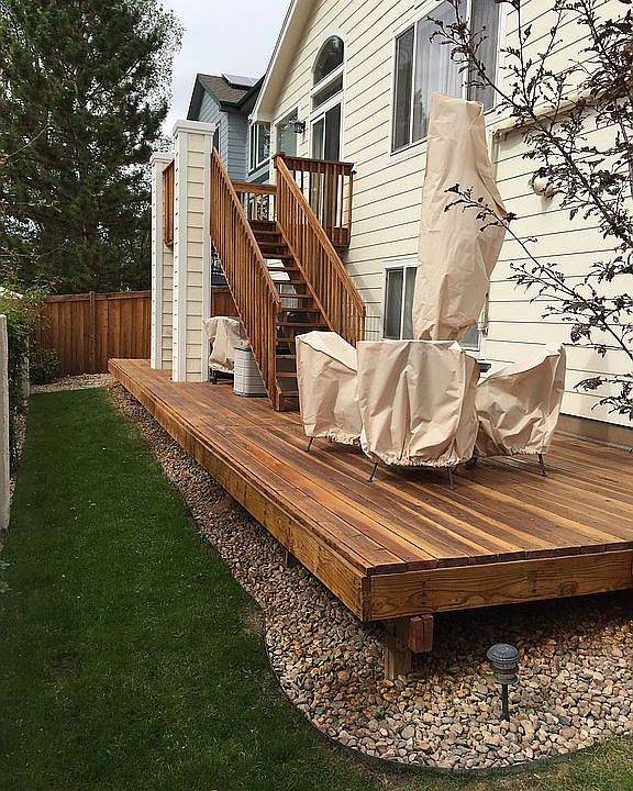 Backyard Redwood Deck 