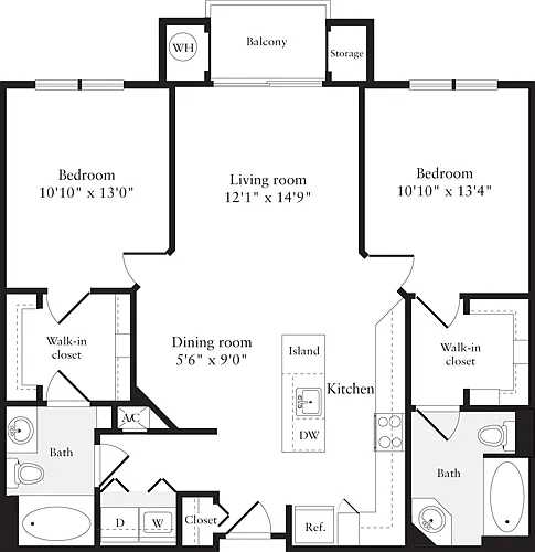 Floor plan 2 Bedrooms B