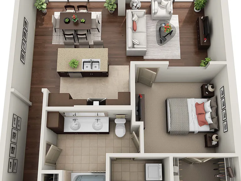 1 Bedroom, 1 Bathroom 1 Bedroom, 1 Bathroom