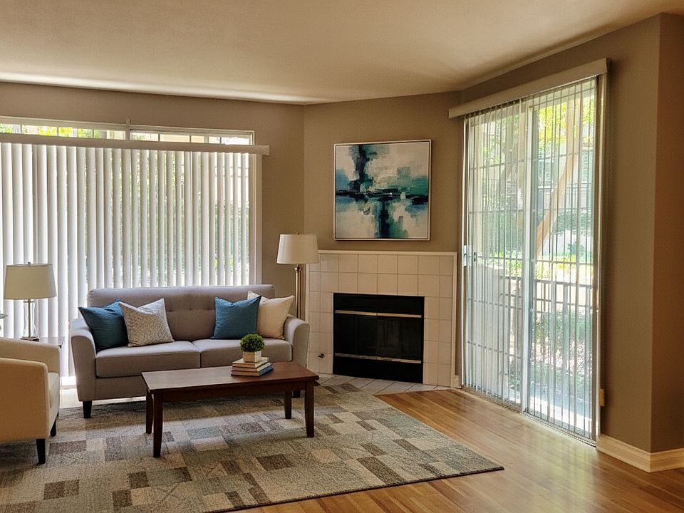 Living room with entrance to patio