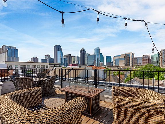Experience the ultimate Dallas skyline views from our expansive private rooftop deck.