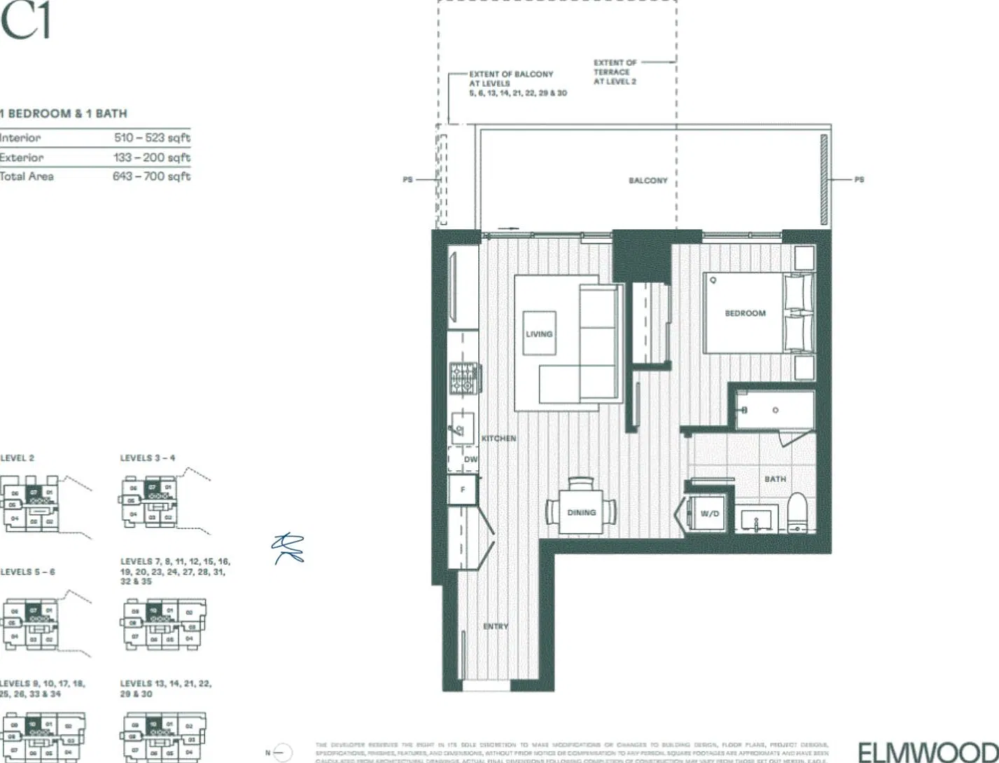 1 bed, 523 sqft, $2,300 — Photo 2