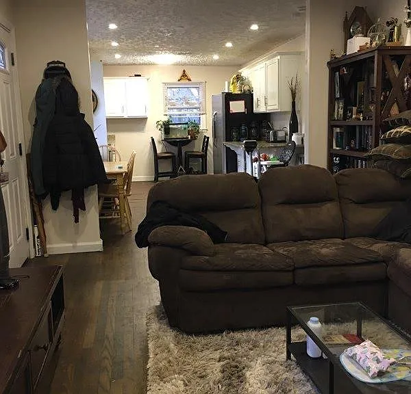 Living room and kitchen (View from Front bedroom door)