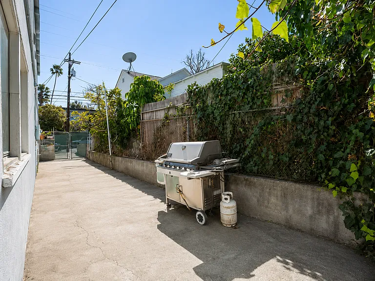 Fenced in backyard shared by all residents