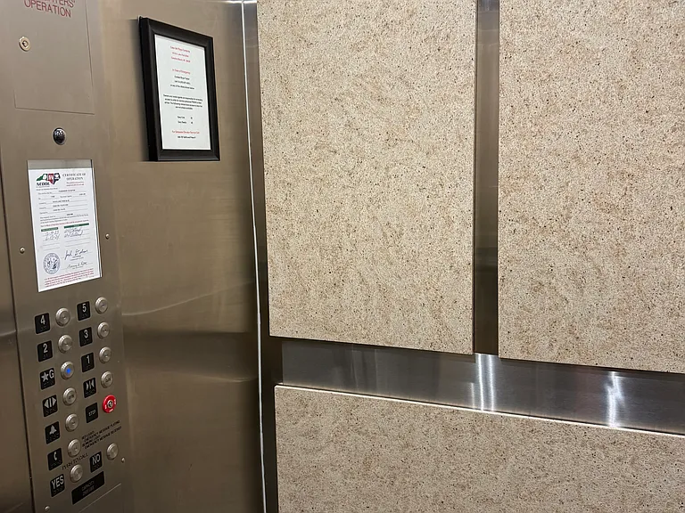 Inside the elevator