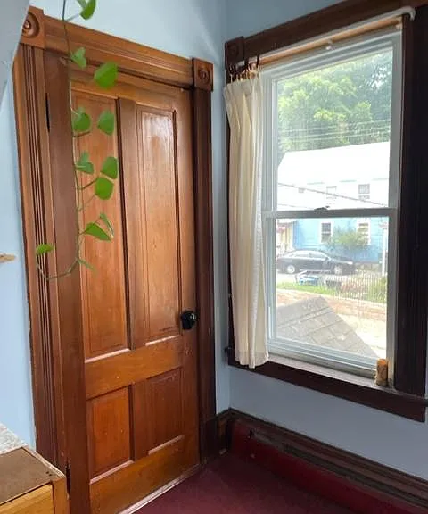 Bedroom window and closet