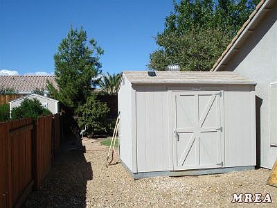 storage building on side yard
