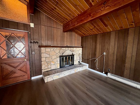 Fireplace in living room.