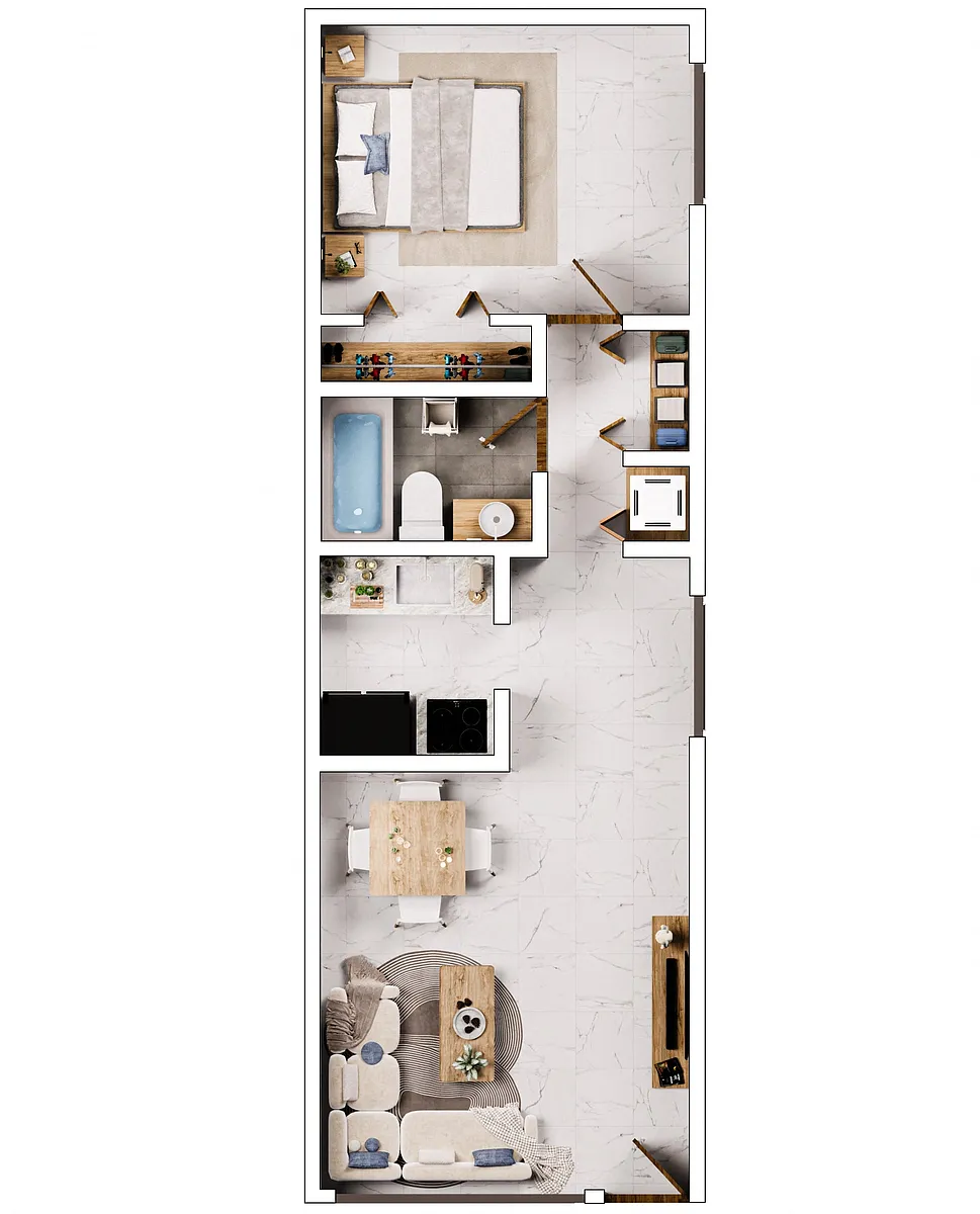 Floor plan 1Bd/1Bh