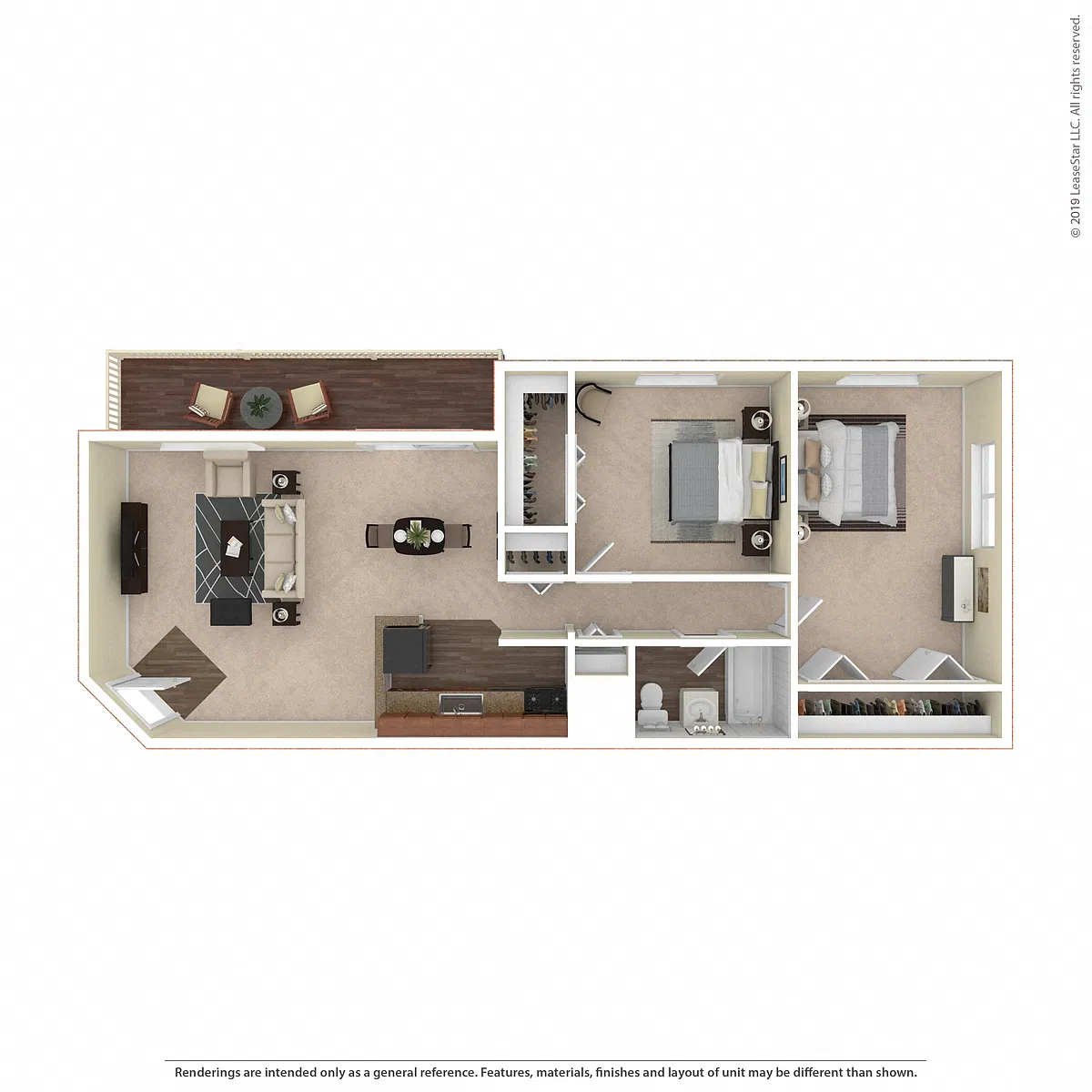 Floor plan Laurel Park 2 Bed 1 Bath