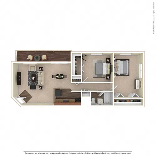 Floor plan Laurel Park 2 Bed 1 Bath