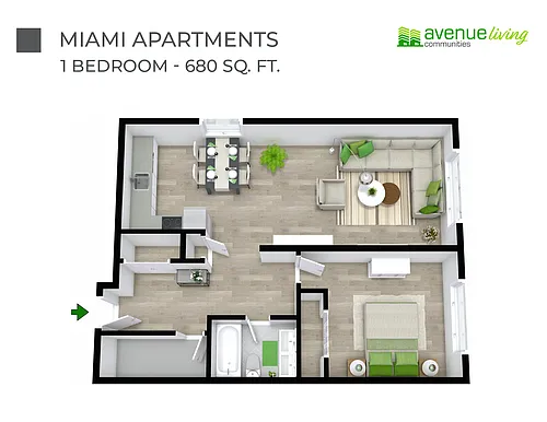 Floor plan - 1 Bedroom