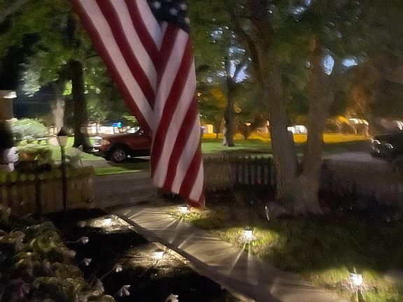 Beautiful at night with all the solar lighting!