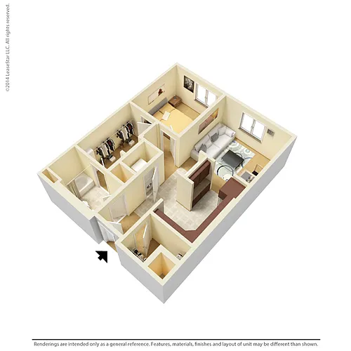 Floor plan 1 Bedroom - A2