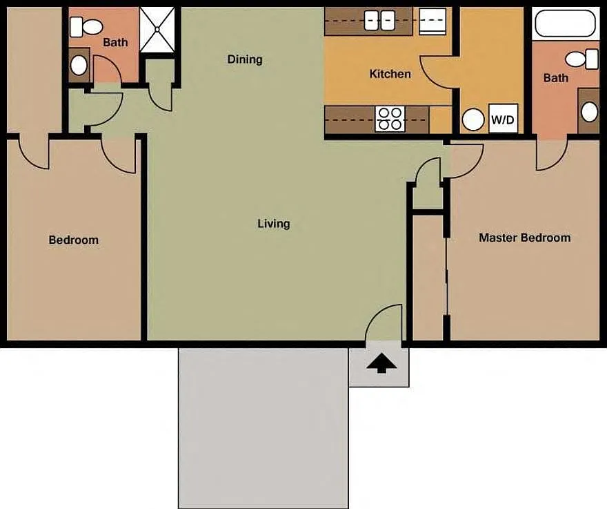 Floor plan 2 Bedroom 2 Bathroom Lower