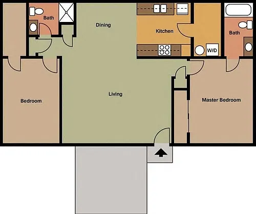 Floor plan 2 Bedroom 2 Bathroom Lower