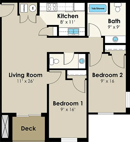 Floor plan Welch 2 bd