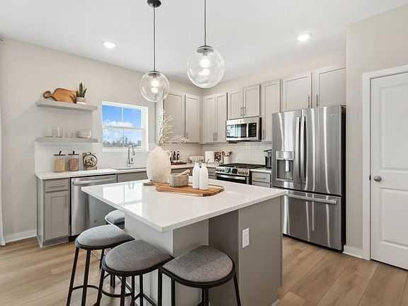 Kitchen with pendant lighting