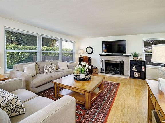 Living room with fireplace.