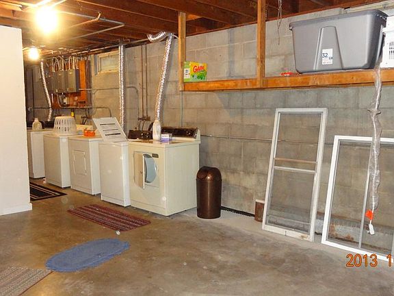 basement washer/dryer/storage