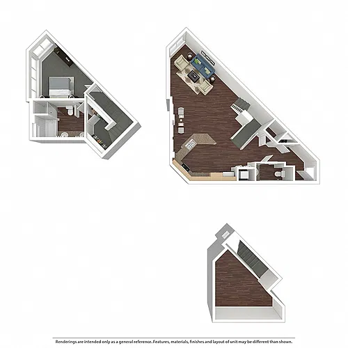 Floor plan Panorama One Bedroom Penthouse