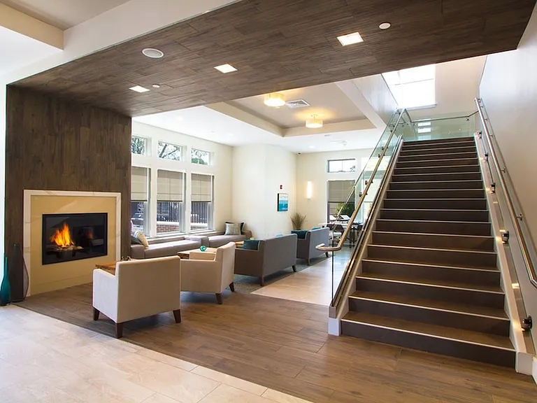 Enjoy a cozy reprieve by our indoor fireplace