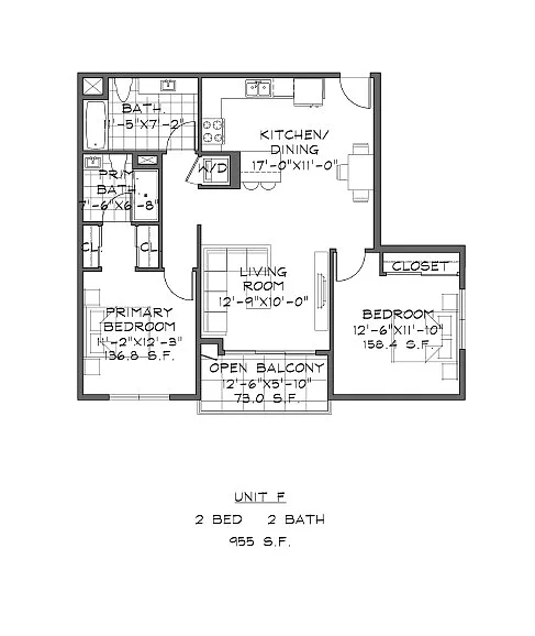 Floor plan F - 2B 2B