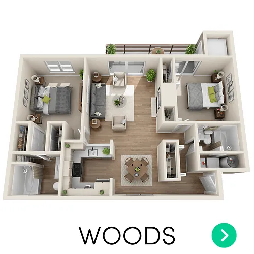Floor plan 2 bedroom, 2 bathroom