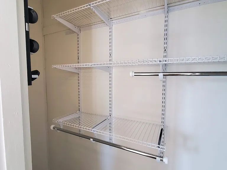 Ample closet space with new organizer