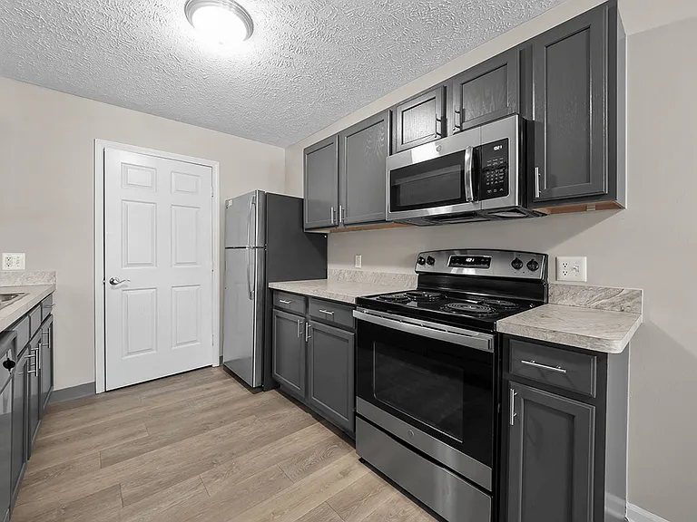 Kitchen with Hardwood Style Flooring