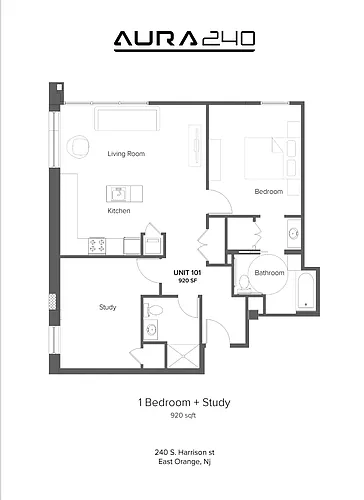 Floor plan 1 Bedroom Plus Study