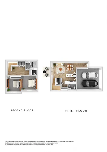 Floor plan Townhome- 2 Bedroom 1.5 Bathroom