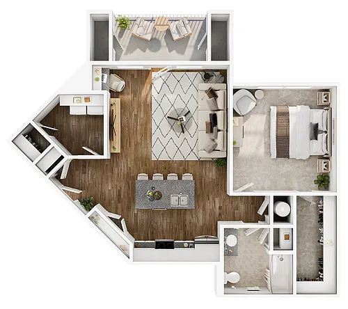 Floor plan 1 Bedroom Luxe