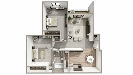 Floor plan 2 Bedroom 1 Bath