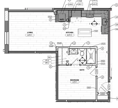 Floor plan 1 Bedroom / 1 Bath