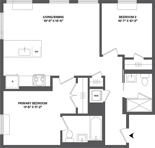 Floor plan 2 Bed/2 Bath-2A-1.2