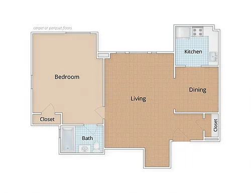 Floor plan One Bedroom