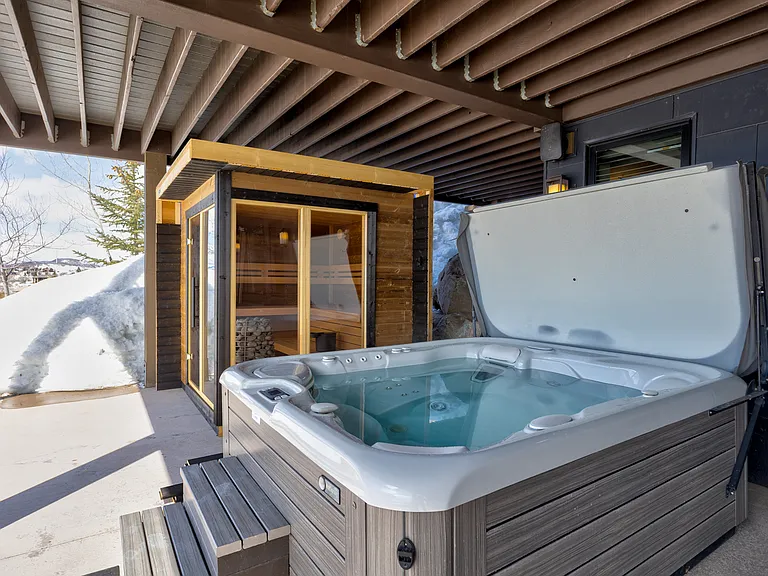 Lower Level Deck Hot Tub with Sauna