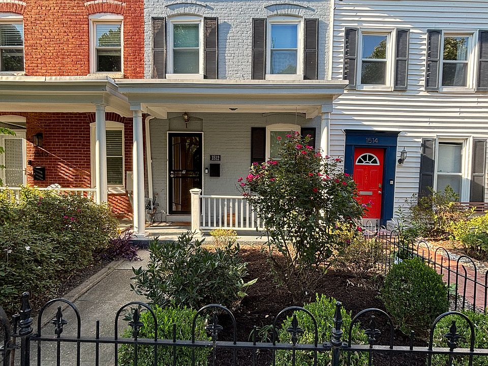 Front of 1512 D St SE, garden, front porch.