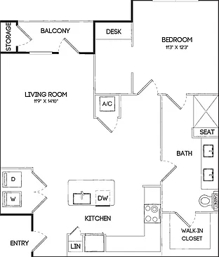 A2 | 1x1 | 854 sf A2 | 1x1 | 854 sf